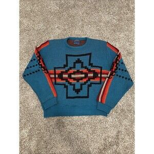 Vintage Pendleton High Grade Western Wear Wool Aztec Navajo Sweater Men's Large